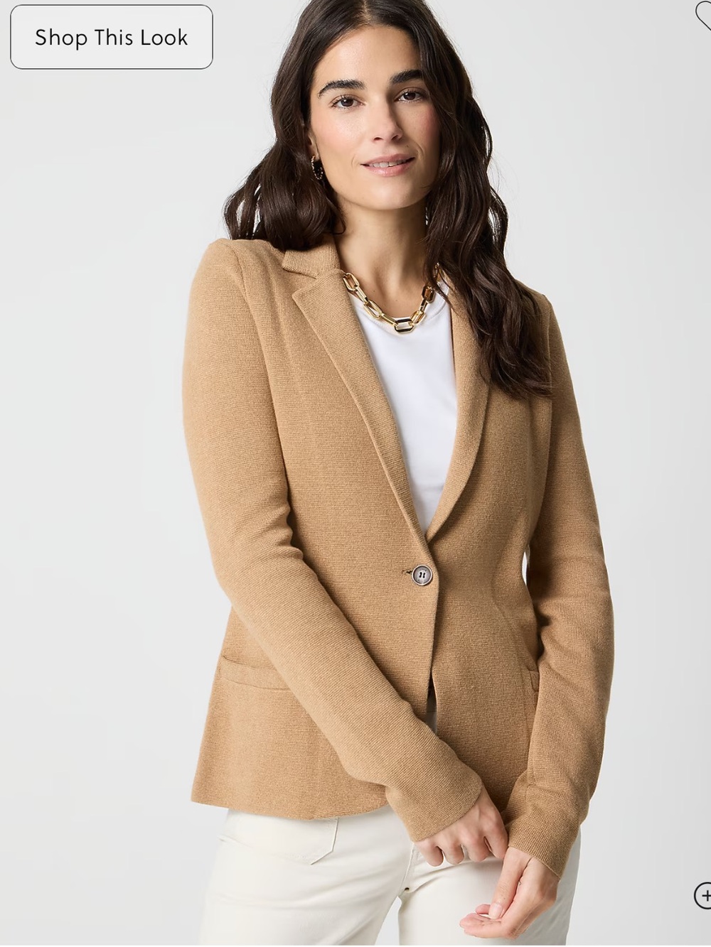 J. Crew Camel Brown Single-Button Schoolboy Sweater Blazer - Picture 2 of 8